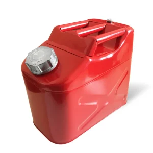 گالن حمل سوخت فلزی ایستاده ۱۰ لیتری از نمای نزدیک