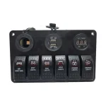 نمای روبرو از پنل 3 تایی توکار ولتمتر با شارژر USB