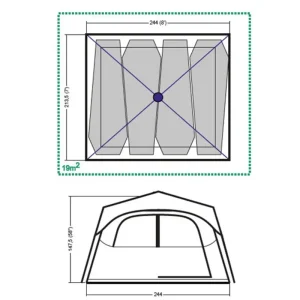 ابعاد چادر 4 نفره کلمن سری Instant cabin