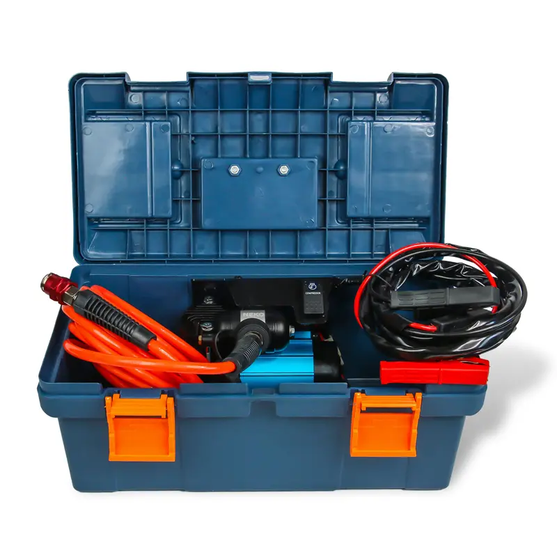 کمپرسور باد 88 لیتر تک سیلندر در داخل جعبه از نمی روبرو