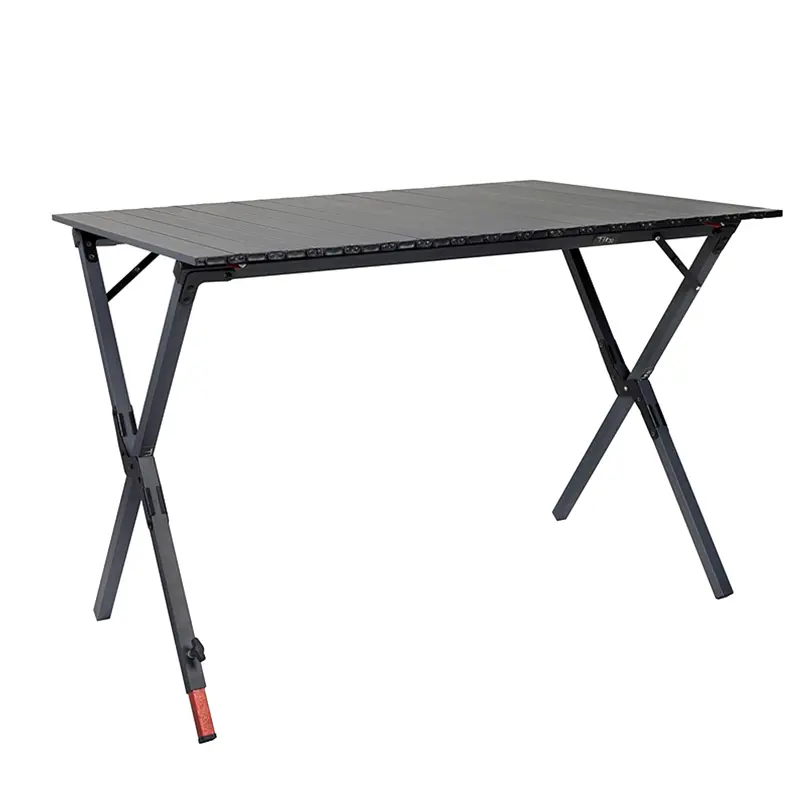 نمای نزدیک از میز آلومینیومی صفحه آکاردئونی