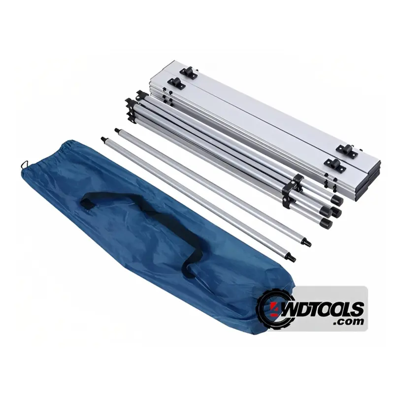 نمای بالا از میز آلومینیومی در حالت تا شده