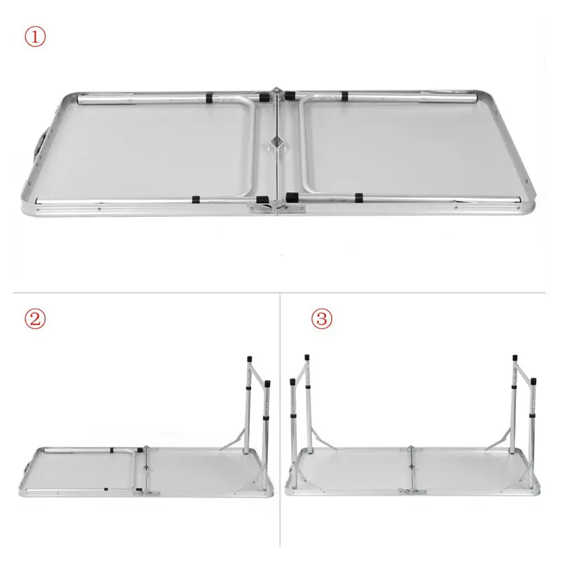 مراحل باز و بسته شدن میز مسافرتی آلومینیومی