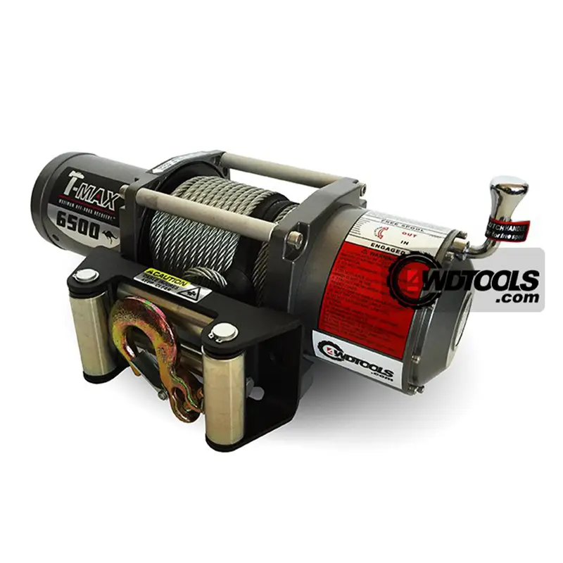 نمای نزدیک و 45 درجه از وینچ خودرویی 6500 پوند سیم بکسلی تی مکس