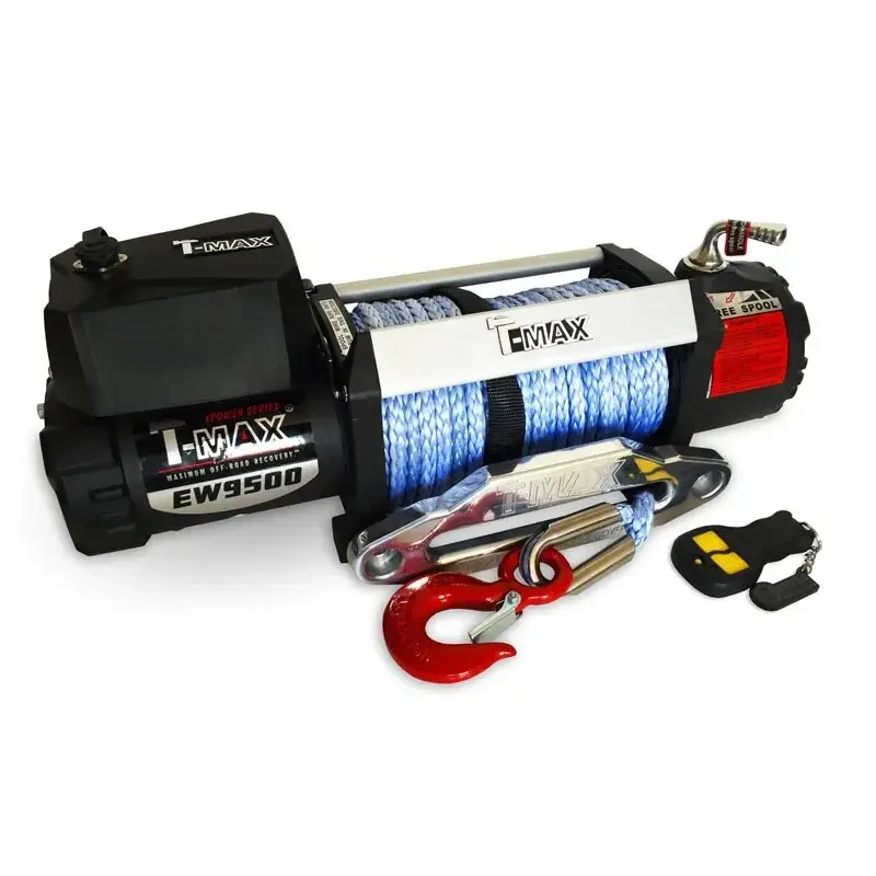 وینچ خودرویی 9500 پوند طناب الیافی تی مکس از زاویه روبرو
