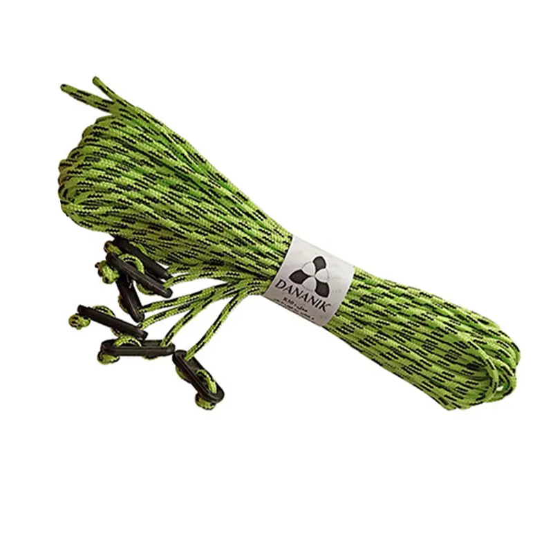 طناب چادر و سایبان رنگ سبز از نمای روبرو