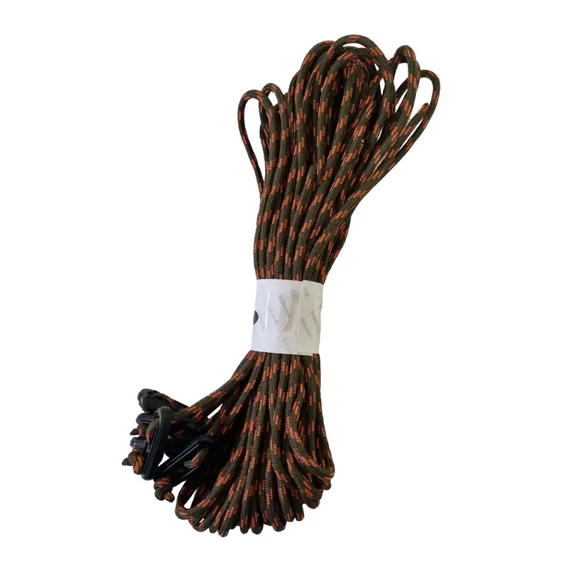 طناب چادر و سایبان رنگ قهوه ای از نمای نزدیک