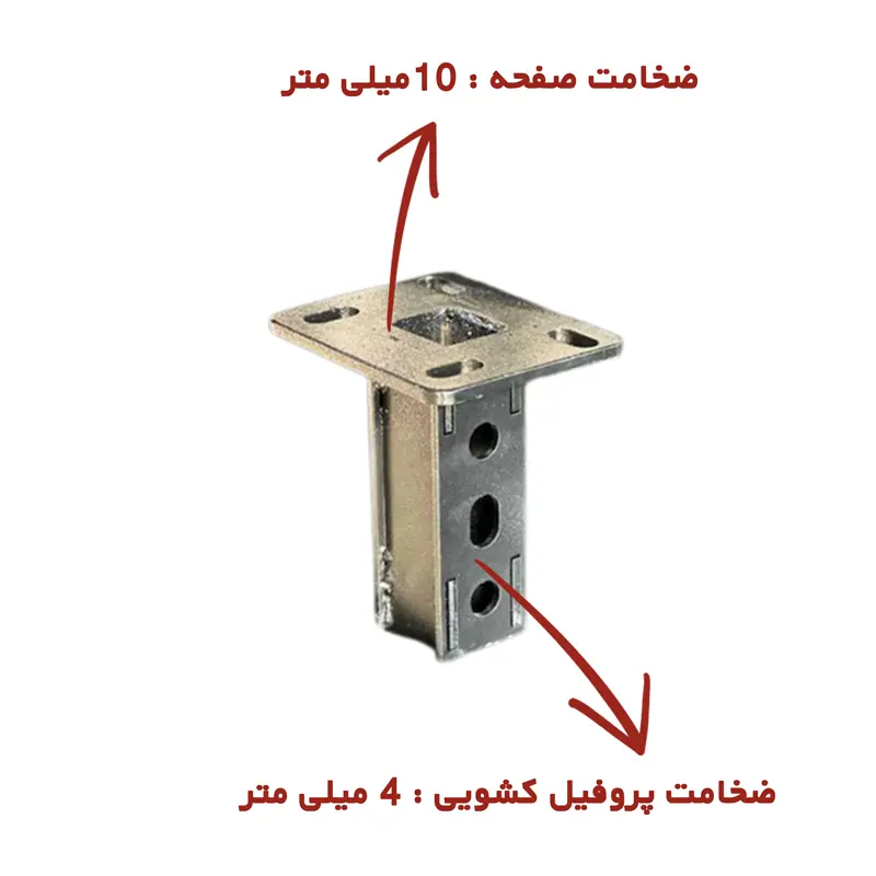 ضخامت صفحه و پروفیل کشویی واسطه اتصال مال بند