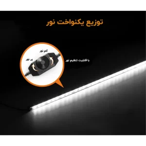 نمای نزدیک از دکمه تنظیم نور پک روشنایی کمپ و کاروان