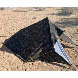 سایبان کمپینگ 3*3 خجیر PU نصب شده از نمای بالا