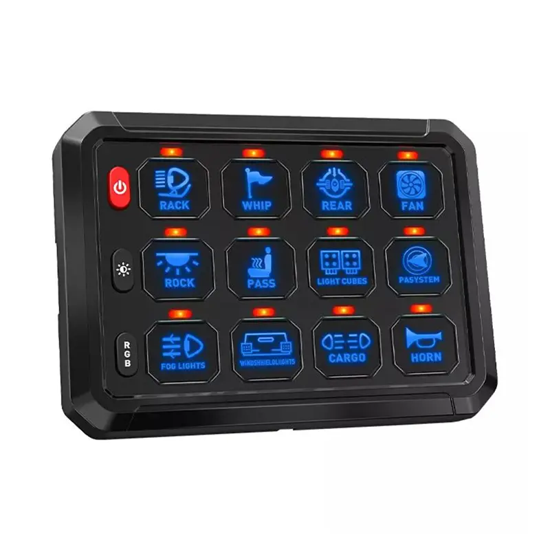 کنترل پنل و صفحه کلید فشاری در حالت روشن با نور بک لایت آبی