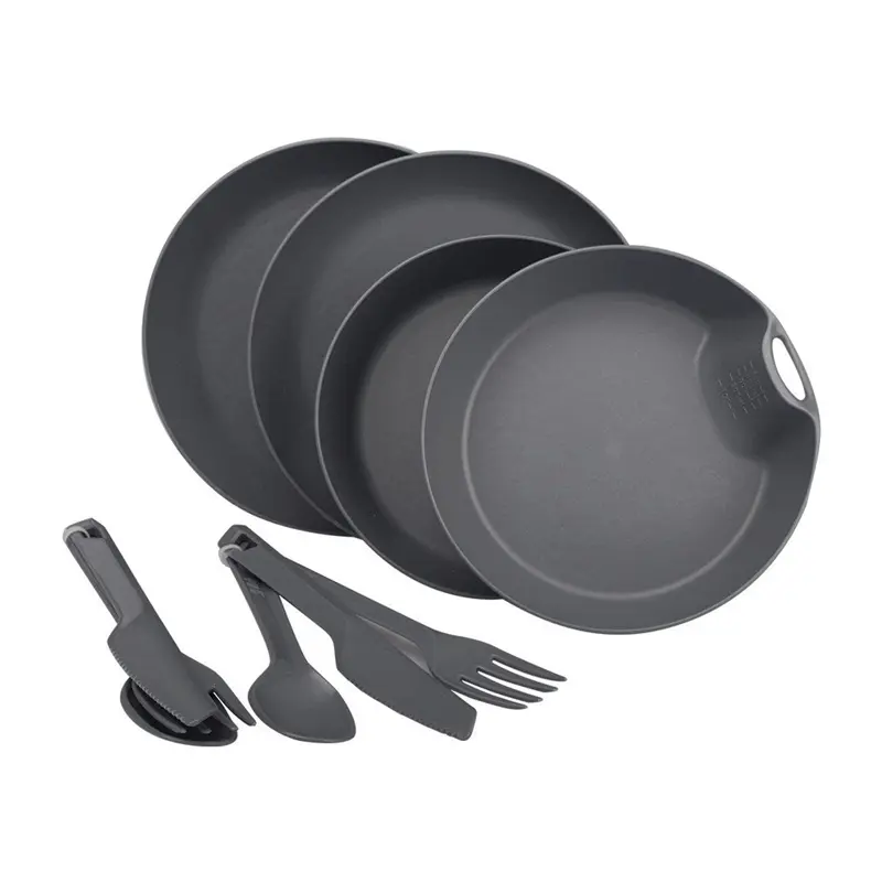 ست ظروف 2 نفره 10 پارچه لایف کمپ رنگ طوسی