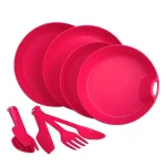 ست ظروف 2 نفره 10 پارچه لایف کمپ رنگ صورتی