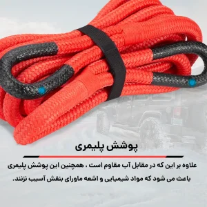 نمای نزدیک از جنس و بافت طناب ارتجاعی فایری رد
