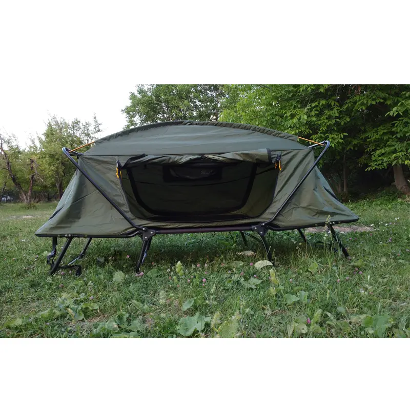 نمای روبرو از تختخواب تاشو چادری یک نفره مدل CFBT1