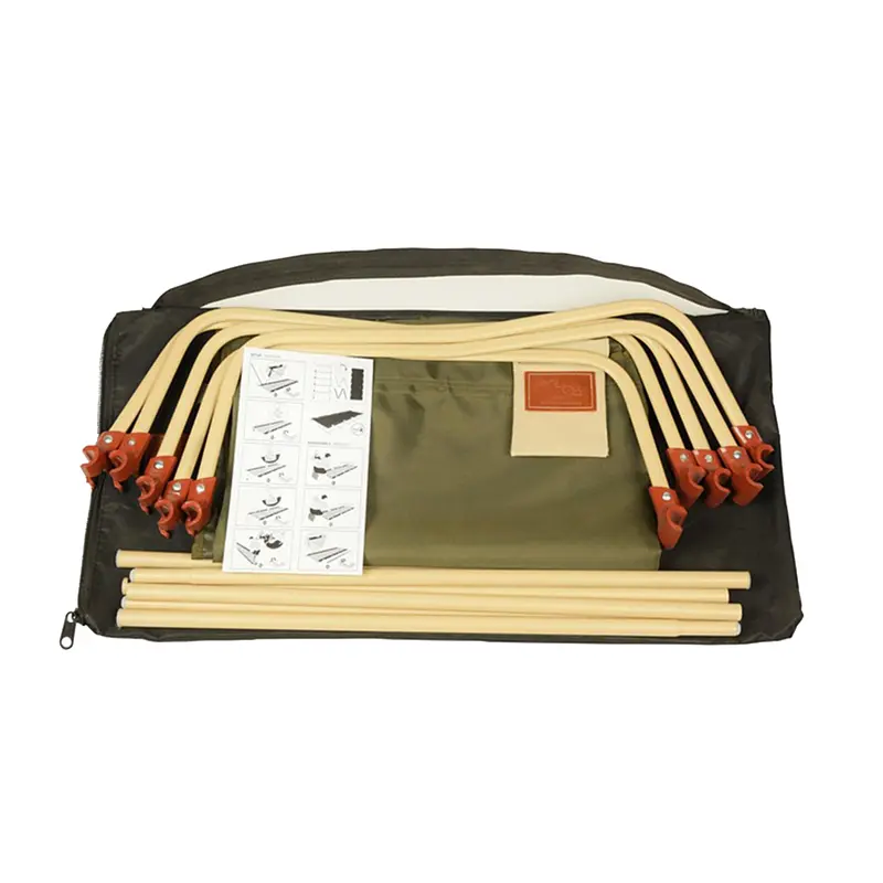 نمای نزدیک از حالت نصب نشده پایه تخت خواب تاشو