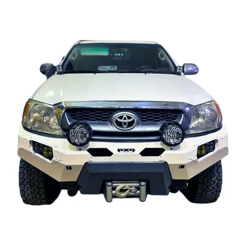 front-bumper-4c116-cover نمای روبرو از سپر جلو فولادی با سینی وینچ تویوتا هایلوکس