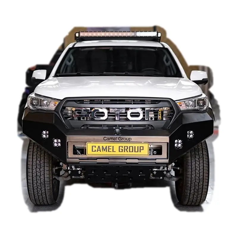 نمای روبرو از سپر جلو فولادی نصب شده روی خودرو