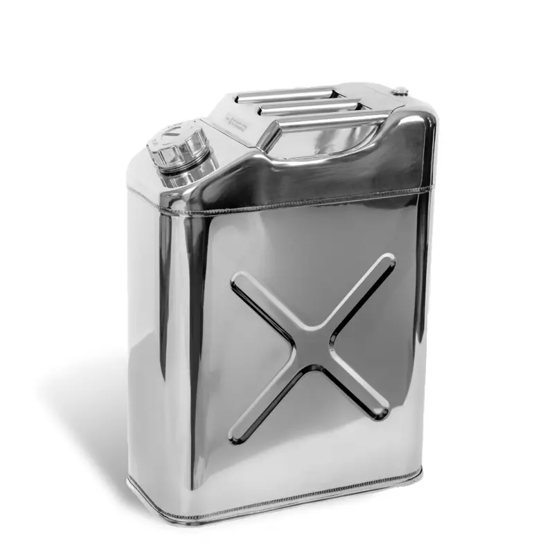 گالن حمل مایعات استیل ایستاده ۲۰ لیتری از نمای روبرو