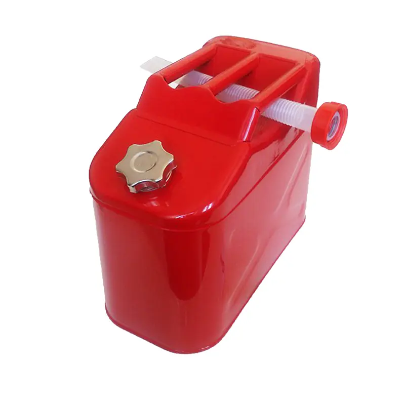 گالن حمل سوخت فلزی ایستاده 10 لیتری از نمای نزدیک