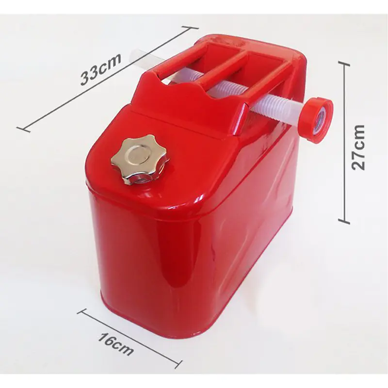 ابعاد گالن حمل سوخت فلزی ایستاده 10 لیتری