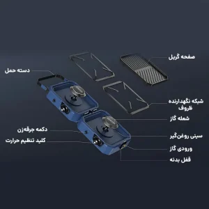 قطعات اجاق گاز گرین لاین به صورت جداگانه کنار هم
