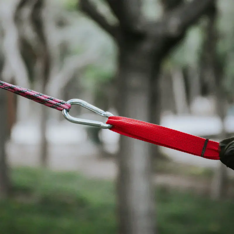 نمای نزدیک از بند و قفل کارابین تخت آویز دو نفره