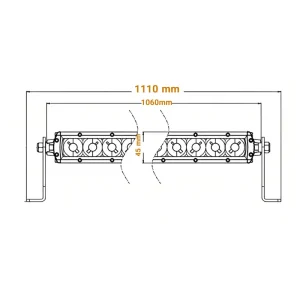 ابعاد LED Bar تک ردیفه آفرود 1110 میلی متر