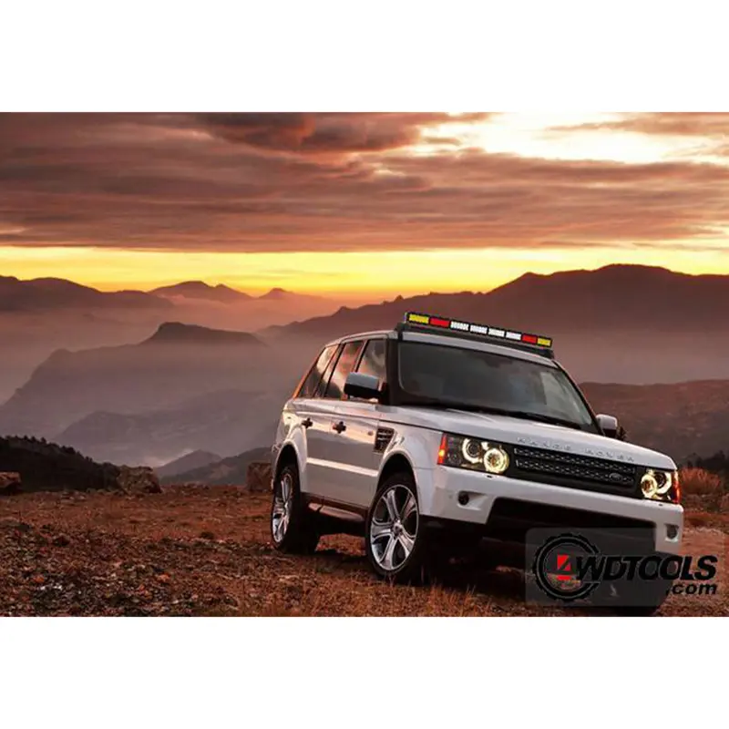 ال ای دی بار آفرود قوس دار نصب شده روی خودروی آفرود