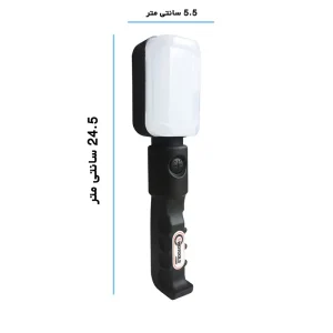 ابعاد چراغ LED کار و روشنایی کمپ شارژی آیرون مکس