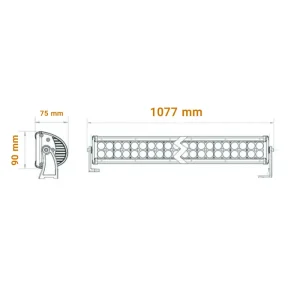 ابعاد لایت بار 240 وات دو ردیفه