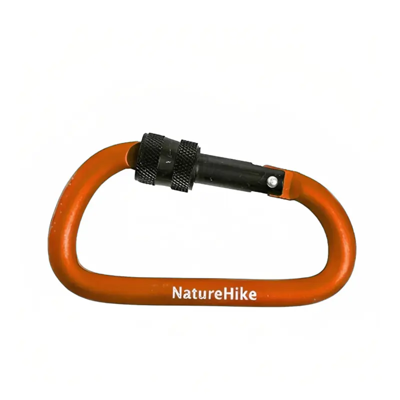 کارابین قفل دار نیچر هایک از نمای روبرو رنگ نارنجی