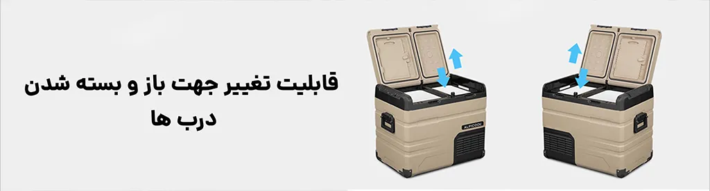 یخچال و فریزر قابل حمل آلپیکول مدل TA45 با ظرفیت 48 لیتر،قابلیت تنظیم جهت درب ها 1