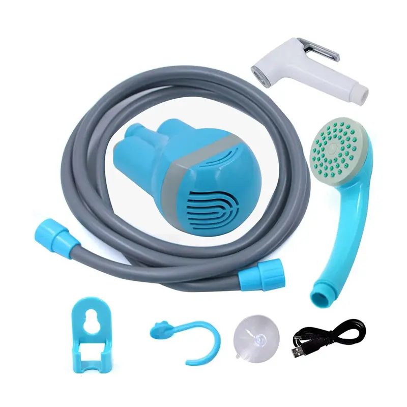 جزئیات همراه دوش شارژی با سردوشی ساده از نمای نزدیک