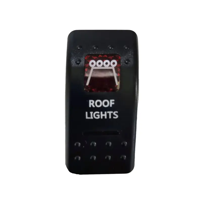 نمای روبرو از کلید کلنگی پروژکتور با چراغ پس زمینه قرمز