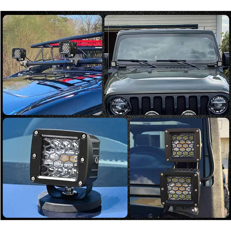 پروژکتور مربعی نصب شده از زوایای مختلف