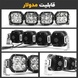 نمای رورو از چند پروژکتور متصل شده با قابلیت مدولار