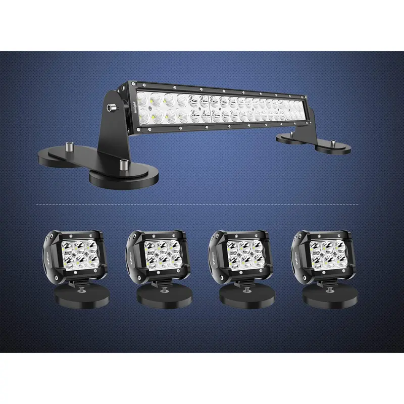 لایت بار نصب شده روی پایه پروژکتور آهنربایی گرد