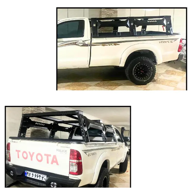 نمای کنار از حالت نصب شده رول بار مهندسی یونیورسال آهنی