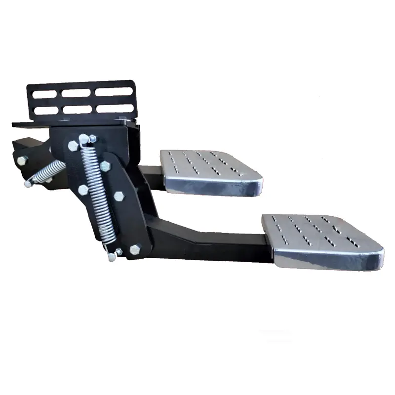 نمای کنار از رکاب و پله تاشو آهنی T-Step