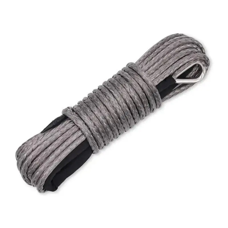 طناب سنتتیک وینچ آفرود 11 میلیمتر رنگ طوسی از نمای روبرو