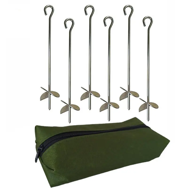 ست ۶ عددی میخ چادر فولادی از نمای روبرو