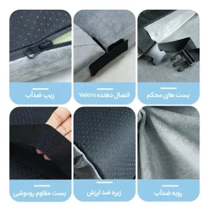 نمای نزدیک از جزئیات تشک کمپینگ با فوم حافظه‌ دار