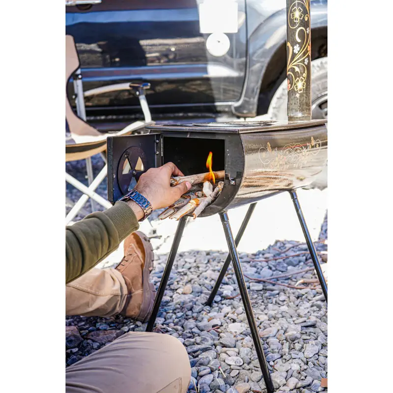 بخاری هیزمی لعابی طرحدار