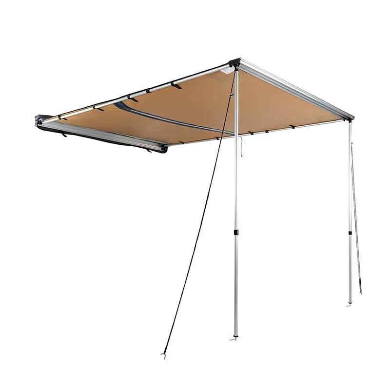 نمای کنار از سایبان 2.5 متری برزنتی چراغدار