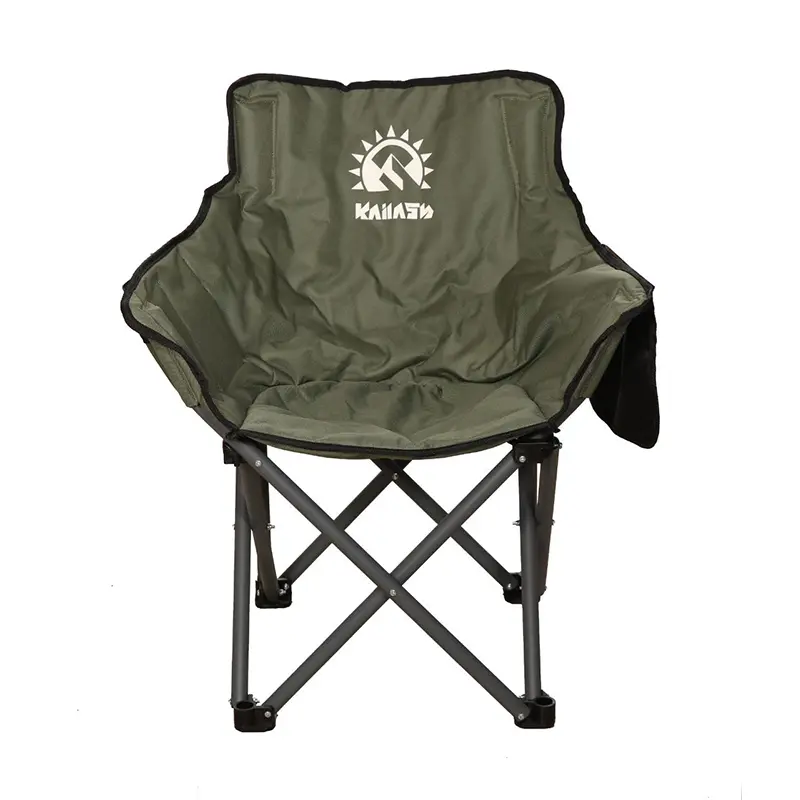 صندلی تاشو طرح آلفا رنگ سبز یشمی از نمای روبرو