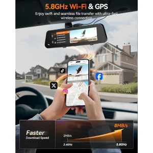 آینه خودرو و دوربین ثبت وقایع ولف باکس (Wolfbox) مدل G900PRO V2 - تصویر 2