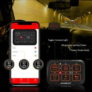 کنترل پنل و صفحه کلید فشاری 6 کلید (Auxbeam) با چراغ پس زمینه RGB مدل AR-600 - تصویر 5