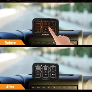 کنترل پنل و صفحه کلید فشاری 6 کلید (Auxbeam) با چراغ پس زمینه RGB مدل AR-600 - تصویر 3