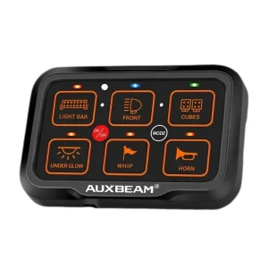 کنترل پنل و صفحه کلید فشاری 6 کلید (Auxbeam) با چراغ پس زمینه RGB مدل AR-600 - تصویر 2
